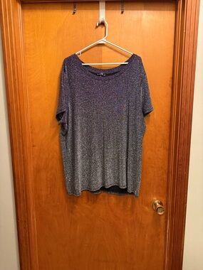 Studio Y Metallic Short-Sleeve Crewneck Tee